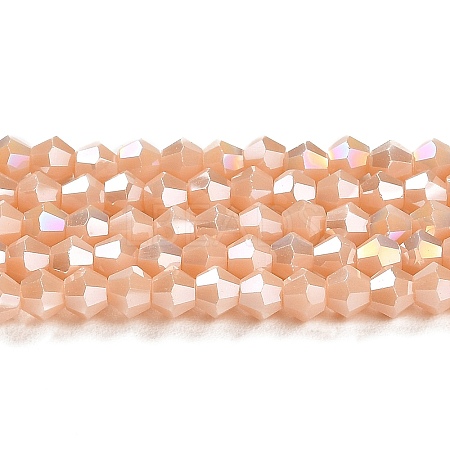 Opaque Solid Color Electroplate Glass Beads Strands LS-EGLA-A039-P4mm-B06-1