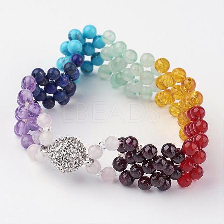 Gemstone Chakra Bracelets BJEW-JB02569-1