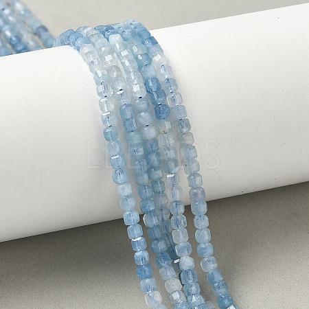 Natural Aquamarine Gradient Color Beads Strands G-G271-F01-3x3mm-1