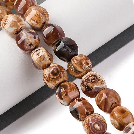 Natural Fire Crackle Agate Beads Strands G-G163-B01-01-1