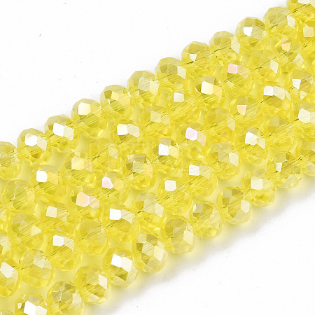 Electroplate Glass Beads Strands EGLA-A034-T6mm-B21-1