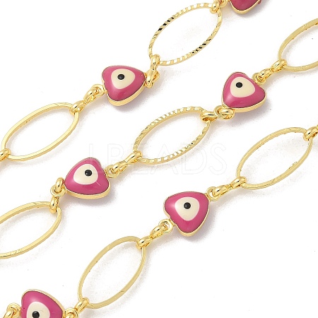 Rack Plating Brass Enamel Link Chains CHC-P012-09G-01-1