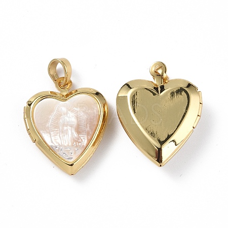 Shell Locket Pendants KK-E068-VF296-1