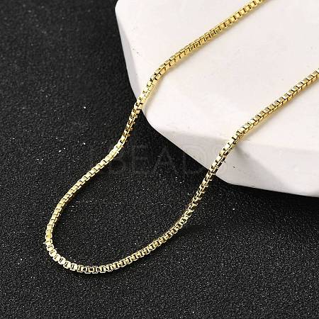 1MM Brass Box Chain Necklaces NJEW-M108-11G-1