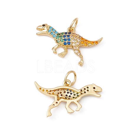 Rack Plating Brass Micro Pave Colorful Cubic Zirconia Pendants ZIRC-C040-48E-G-1