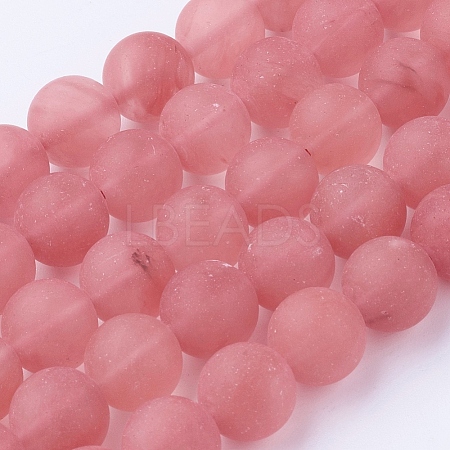 Watermelon Stone Glass Bead Strands G-G735-44F-10mm-1