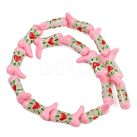 Boot Baking Paint Glass Enamel  Beads LAMP-C020-02D-1