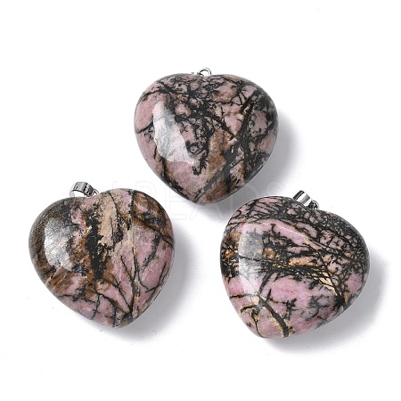 Natural Rhodonite Pendants G-A259-02P-06-1