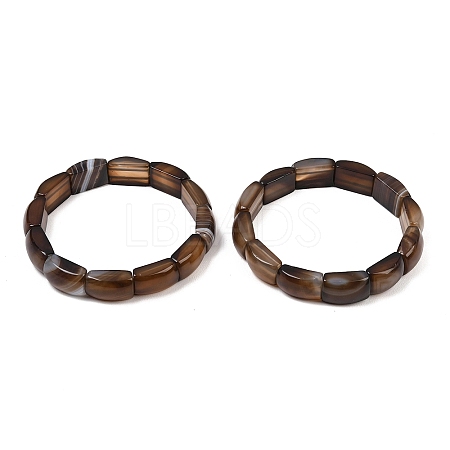 Natural Agate Bead Stretch Bracelets for Women Men BJEW-C097-02A-20-1