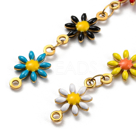 Ion Plating(IP) Golden 304 Stainless Steel Flower Link Chain CHS-E011-01G-01-1