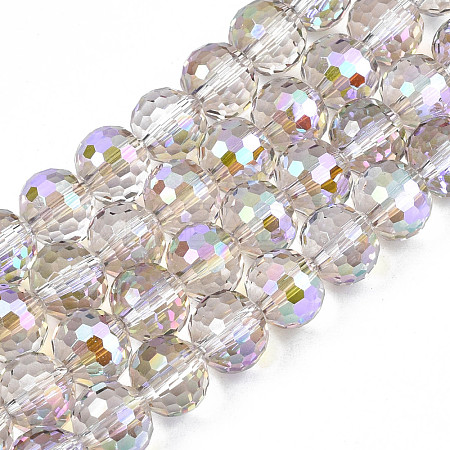 Electroplate Transparent Glass Beads Strands EGLA-N002-31-C03-1