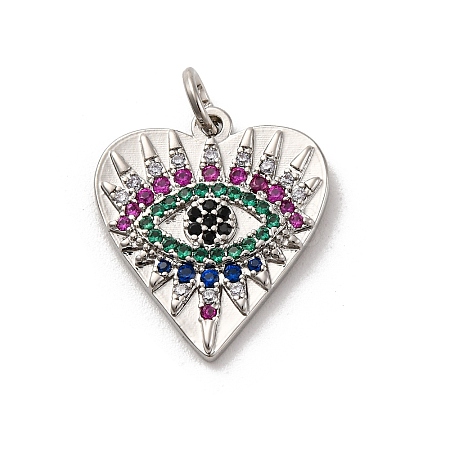 Brass Micro Pave Cubic Zirconia Pendants KK-U033-07P-02-1