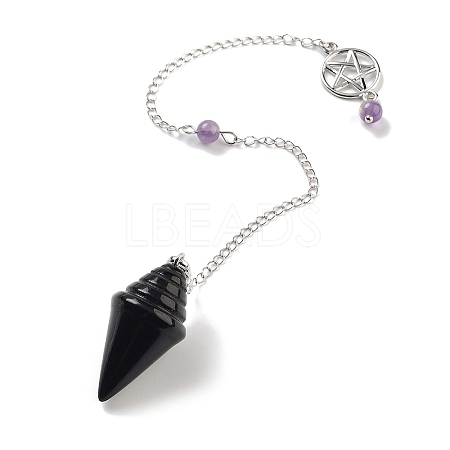 Natural Obsidian Pointed Dowsing Pendulums G-K338-13P-04-1
