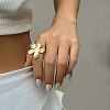 Matte Gold Alloy Adjustable Rings for Women RJEW-K260-07B-1