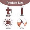 100Pcs Wood Dyed Cross Pendants WOOD-TA0001-93-4