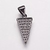 Brass Cubic Zirconia Pendants KK-P134-18B-2