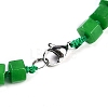 Dyed Natural Malaysia Jade Hexagon Prism Graduated Beaded Necklaces for Women Men NJEW-K388-03H-3