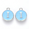 Platinum Plated Alloy Enamel Charms ENAM-S118-04I-P-1