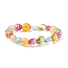 Natural Quartz Free Form Beads Stretch Bracelet for Girl Women BJEW-JB07064-01-1