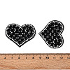 Heart Hotfix Glass Rhinestone with Cloth Patches PATC-T002-02B-3