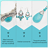 ANATTASOUL 2 Sets 2 Style Synthetic Turquoise Teardrop Lariat Necklace & Chandelier & Oval Beaded Stretch Bracelet SJEW-AN0001-02-3