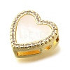 Brass Micro Pave Clear Cubic Zirconia Heart Multi-Strand Links KK-M309-07G-2