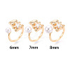 Bear Brass Micro Pave Clear Cubic Zirconia Cuff Ring Settings KK-T076-32G-4