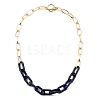 Acrylic & Aluminum Paperclip Chain Necklaces NJEW-JN02953-03-1
