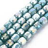 Opaque Baking Painted Glass Beads Strands EGLA-N006-008-B05-1