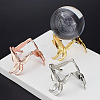 BENECREAT 3Pcs 3 Colors Butterfly Crystal Ball Display Stand Alloy Metal Base ODIS-BC0001-11-4