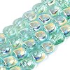 Electroplate Transparent Glass Beads Strands EGLA-N057-02A-02-1