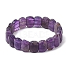 Natural Amethyst Beaded Stretch Bracelets for Unisex G-K303-01E-4