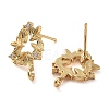 Brass Micro Pave Cubic Zirconia Studs Earring Findings KK-K364-07G-2