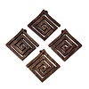 Natural Walnut Wood Pendants WOOD-T032-01-1