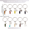 Double Terminated Point Gemstone Pendant Keychain with Tibetan Style Alloy Charm KEYC-AB00018-2