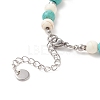 Alloy Tortoise Charm Bracelet with Synthetic Turquoise(Dyed) Starfish Beaded Bracelet for Women BJEW-TA00197-6