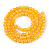 Natural Dyed Yellow Jade Gemstone Bead Strands X-G-R271-6mm-Y08-2