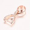 Real Rose Gold Plated Brass Pendant Pinch Bails X-KK-E702-04RG-NF-1