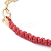 Waxed Cotton Cords Braided Link Bracelets BJEW-JB09963-05-3