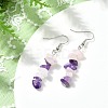 Natural Rose Quartz & Amethyst & Green Aventurine & Red Jasper & Citrine & Malachite Chip Dangle Earrings Set for Women EJEW-JE06246-4