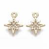Brass Micro Pave Cubic Zirconia Charms KK-S348-498-NF-1