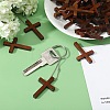 DIY Cross Wood Pendant Decoration Making Kit DIY-GL0004-110-4