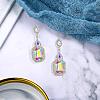 Brass Rhinestone Dangle Stud Earrings FS-WG9D6B6-10-1