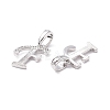 Rack Plating Eco-Friendly Brass Letter Pendants KK-K265-02P-F-2