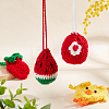CHGCRAFT 4Pcs 4 Style Woolen Chicken Egg Drawstring Crochet Pouch AJEW-CA0002-21-4