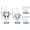 4 Sets 2 Style Zinc Alloy Heat Transfer Sublimation Blank Pendant Decorations AJEW-FH0003-32-2