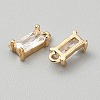 Golden Plated Brass Cubic Zirconia Charms ZIRC-WH0015-01G-01-2