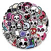 52Pcs Skull Theme PVC Self Adhesive Cartoon Stickers STIC-G001-01-1