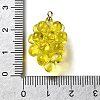 Grape Brass Acrylic Pendants OACR-R006-05G-09-3