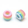 Opaque Stripe Resin European Beads RESI-S344-08-2